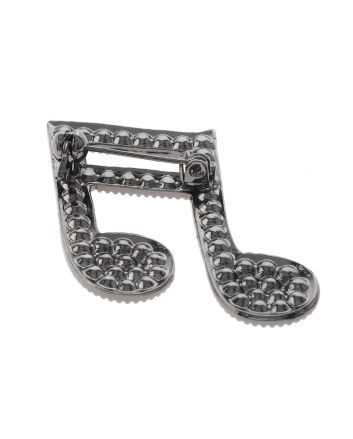 Crystal Music Note Brooch