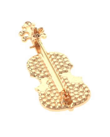 Crystal Violin Brooch
