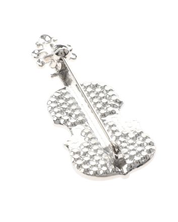 Crystal Violin Brooch