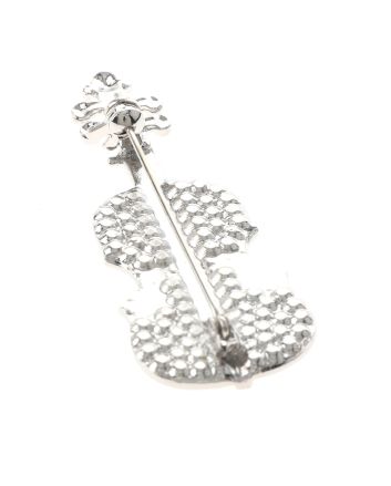 Crystal Violin Brooch