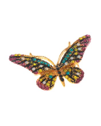 Crystal Butterfly Brooch