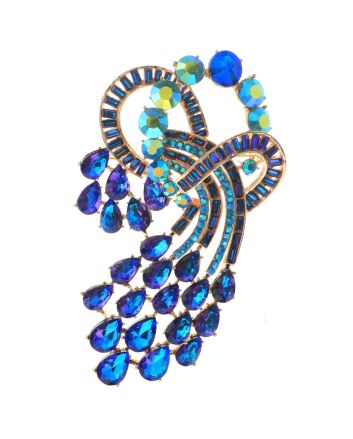 Extra Large Crystal Flower Brooch