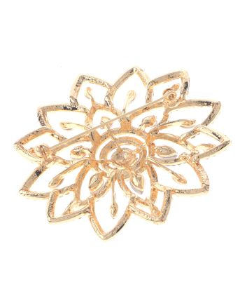 Large Crystal Flower Brooch