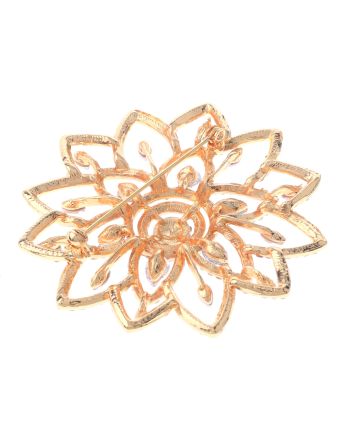 Large Crystal Flower Brooch