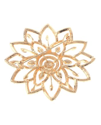 Large Crystal Flower Brooch