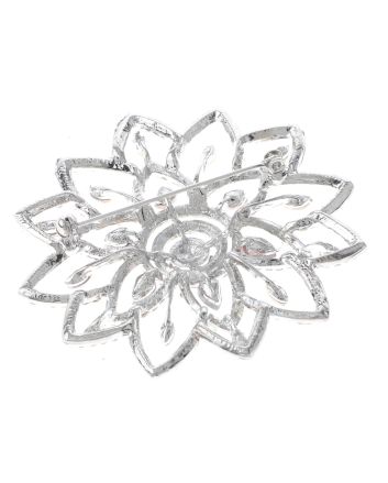 Large Crystal Flower Brooch