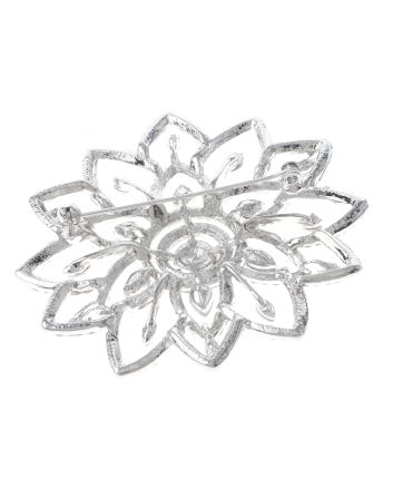 Large Crystal Flower Brooch