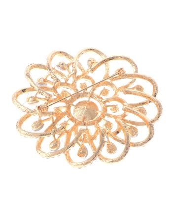 Large Crystal Flower Brooch