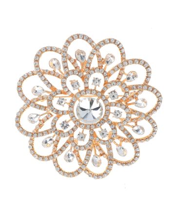 Large Crystal Flower Brooch