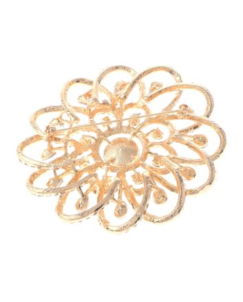 Large Crystal Flower Brooch
