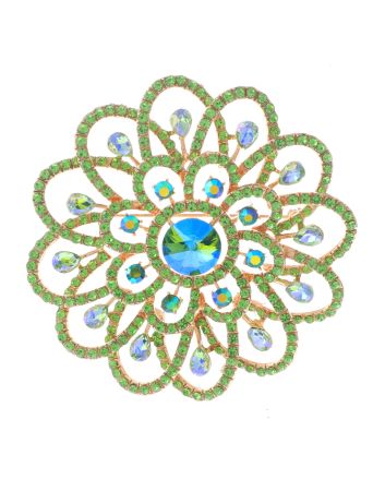 Large Crystal Flower Brooch