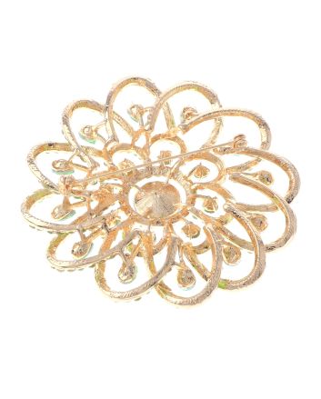 Large Crystal Flower Brooch