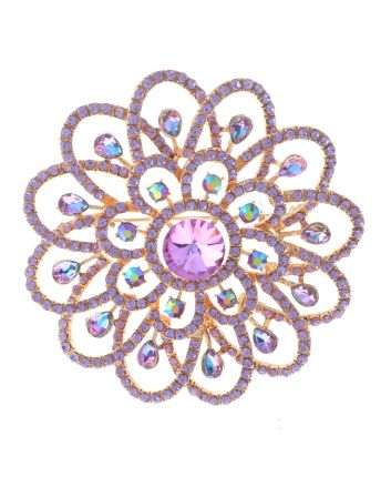 Large Crystal Flower Brooch