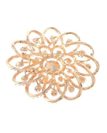 Large Crystal Flower Brooch