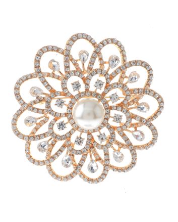 Large Crystal Flower Brooch