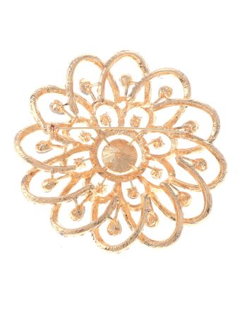 Large Crystal Flower Brooch