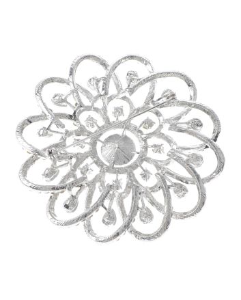Large Crystal Flower Brooch