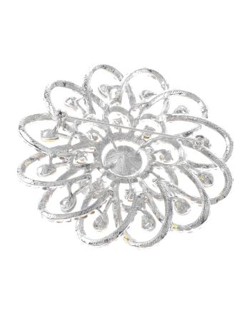 Large Crystal Flower Brooch