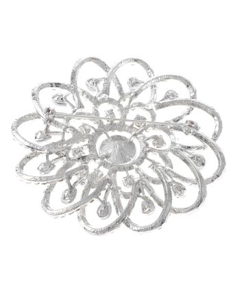 Large Crystal Flower Brooch