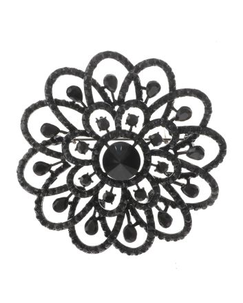 Large Crystal Flower Brooch