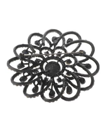 Large Crystal Flower Brooch