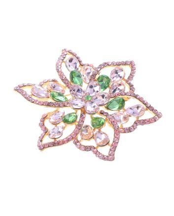 Crystal Flower Brooch