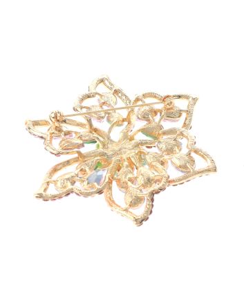 Crystal Flower Brooch