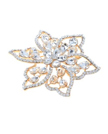 Crystal Flower Brooch