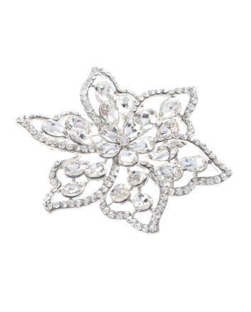 Crystal Flower Brooch