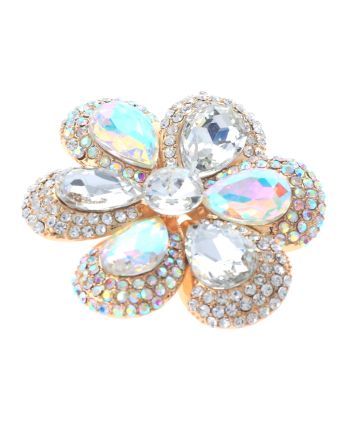 Crystal Flower Brooch