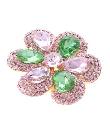 Crystal Flower Brooch