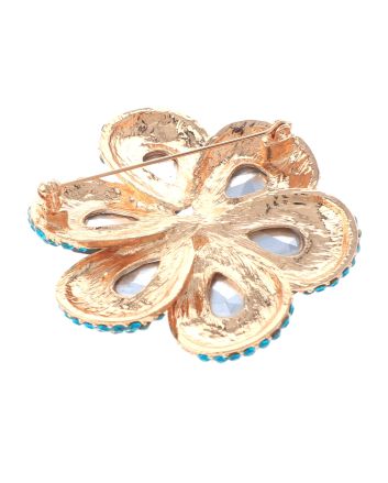 Crystal Flower Brooch