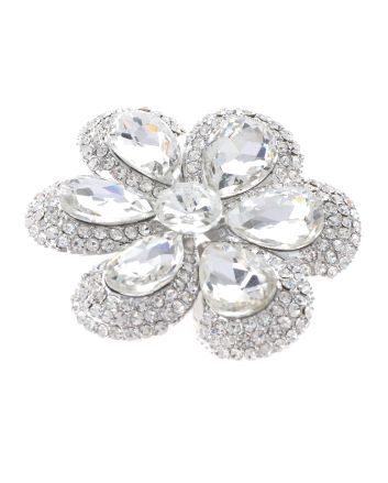 Crystal Flower Brooch
