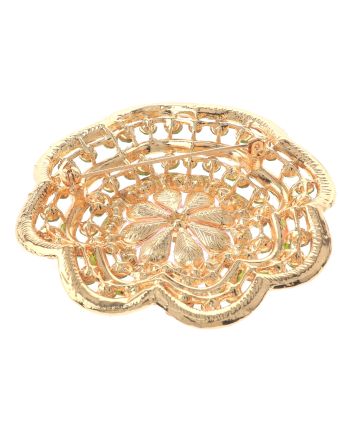 Large Crystal Flower Brooch