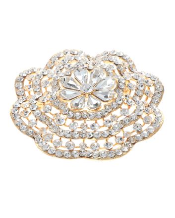 Large Crystal Flower Brooch