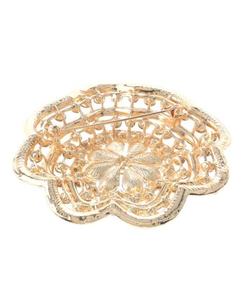 Large Crystal Flower Brooch