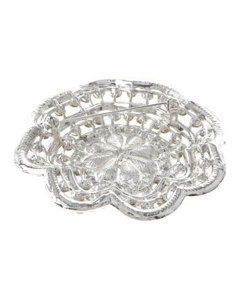 Large Crystal Flower Brooch