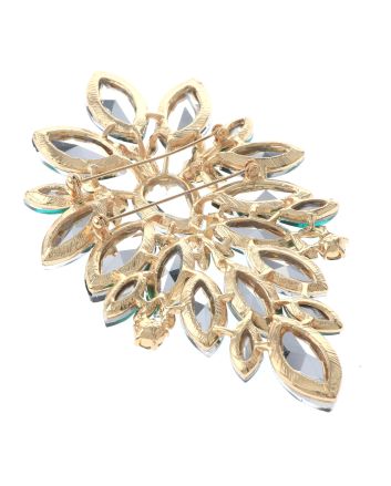 Extra Large Crystal Flower Brooch
