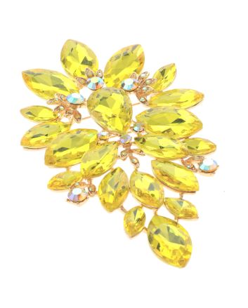 Extra Large Crystal Flower Brooch
