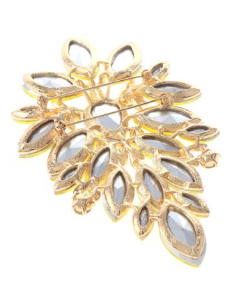 Extra Large Crystal Flower Brooch