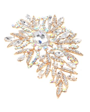 Extra Large Crystal Flower Brooch