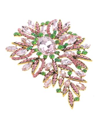 Extra Large Crystal Flower Brooch