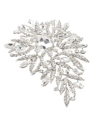 Extra Large Crystal Flower Brooch