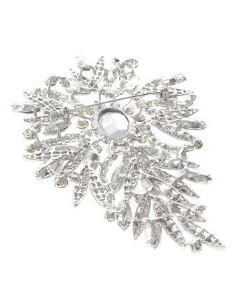 Extra Large Crystal Flower Brooch