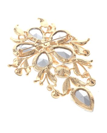 Extra Large Crystal Flower Brooch