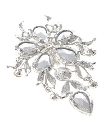 Extra Large Crystal Flower Brooch