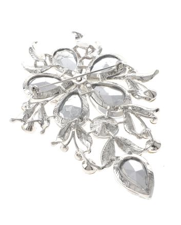 Extra Large Crystal Flower Brooch
