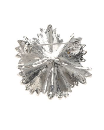 Crystal &amp; Pearl Flower Brooch  