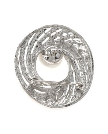 Crystal &amp; Pearl Brooch  