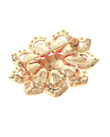 Medium Crystal Flower Brooch